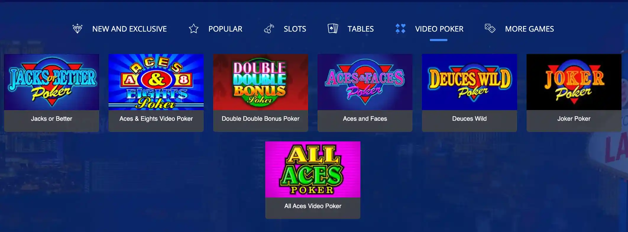 Casino AllSlots Video Poker
